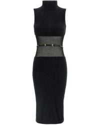 Elisabetta Franchi - Gauze Insert Dress Dresses - Lyst