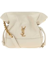 Saint Laurent - Sand Leather Mini Jamie Bucket Bag - Lyst