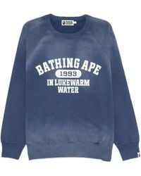 A Bathing Ape - Destroy Washed Effect Relaxed Fit Crewneck Sweatshirt M - Lyst