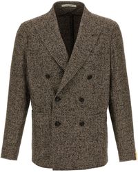 Tagliatore - Textured Double-Breasted Wool Blend Blazer - Lyst