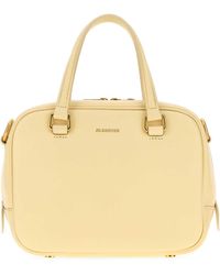 Jil Sander - Cream Leather Small Vision Handbag - Lyst