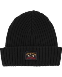Paul & Shark - Iconic Coin Badge Ribbed Wool Hat - Lyst