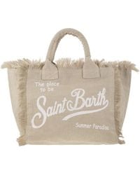 Mc2 Saint Barth - Vanity Linen Tote Bag con ricamo - Lyst