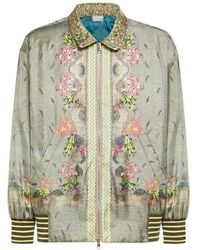 Pierre Louis Mascia - Printed Silk Bomber Jacket - Lyst