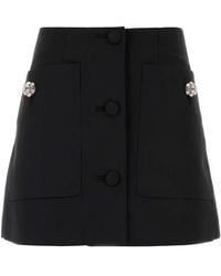 Prada - Wool Mini Skirt - Lyst
