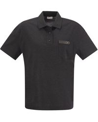 Brunello Cucinelli - Camiseta de jersey de algodón ligero con pestaña de botón precioso - Lyst