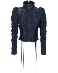 Dilara Findikoglu - Denim Jacket With Corset Detailing - Lyst