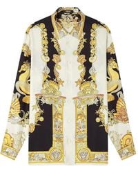 Versace - Coral Theatre Silk Shirt - Lyst