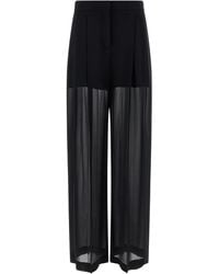 Alberta Ferretti - Palazzo Silk Georgette Trousers - Lyst