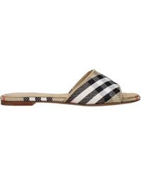 Burberry - Sandals And Clogs Fabric/Sand - Lyst