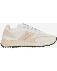 EA7 - Leather Sneakers With Logo - Lyst