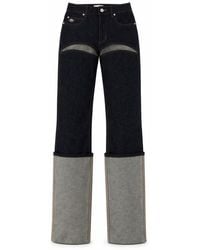 Jean Paul Gaultier - High-Rise Cutout Wide-Leg Jeans - Lyst