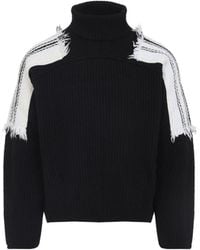 Mordecai - Jacquard Stripe Turtle Neck - Lyst
