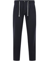 Eleventy - Blauwe Broek Van Wolmix - Lyst
