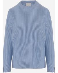 Allude - Wool And Cashmere Ribbed Sweater - Lyst