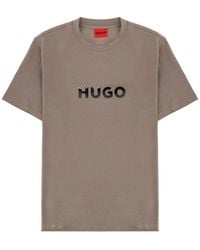 HUGO - Cotton T-Shirt - Lyst