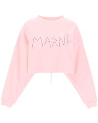 Marni - "Organic Cotton Sweatshirt With Hand-Embroid - Lyst