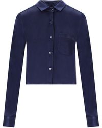 Cruna - Dafne Blue Cropped Shirt - Lyst