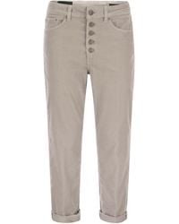 Dondup - Koons Multi Striped Velvet Trousers With Jewelled Buttons - Lyst