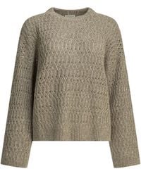 Brunello Cucinelli - Pullover mit Rundhalsausschnitt und Pailletten - Lyst