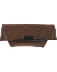 Max Mara - Mmclaspclutch Small Natural Leather Clutch Bag - Lyst