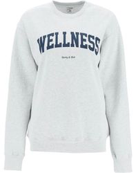 Sporty & Rich Wellness Ivy Sweatshirt Met Ronde Hals, Grijs Katoen