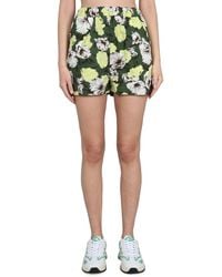MSGM - Floral Print Shorts With Elastic Waistband - Lyst