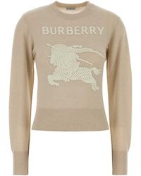 Burberry - Sand Wool Blend Sweater - Lyst