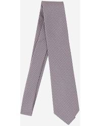 Ferragamo - Zijden Stropdas Met Geometrisch Patroon - Lyst