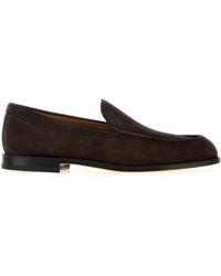 Tod's - Dark Suede Loafers - Lyst