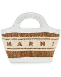 Marni - Two-Tone Raffia And Leather Micro Tropicalia Summer Handbag - Lyst