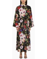 Dolce & Gabbana - Dolce&Gabbana Rose-Print Chemisier Dress - Lyst