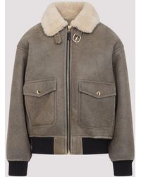 Celine - Aviator Jacket With Shearling Lining - Lyst