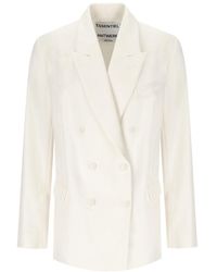 Essentiel Antwerp - Hollow Pinstriped Double-Breasted Jacket - Lyst