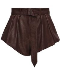 Magda Butrym - Leather Flared Shorts - Lyst