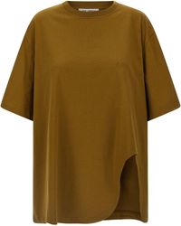 The Attico - Logo Embroidery T Shirt Verde-Donna - Lyst