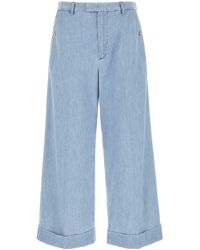 Valentino Garavani - Light Denim Wide-Leg Jeans - Lyst