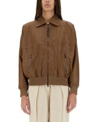 Brunello Cucinelli - Leather Jacket It - Lyst