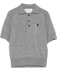 Ami Paris - Ami De Coeur Wool Polo Shirt - Lyst