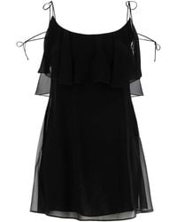 Saint Laurent - Silk Mini Dress - Lyst