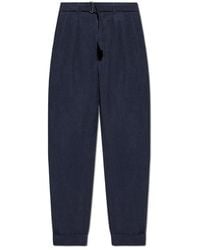 Officine Generale - Tapered Pants With Pleated Front - Lyst