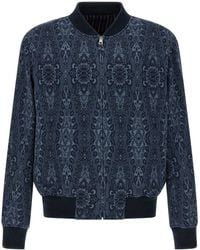 Etro - Jacquard Bomber Jacket Puffer Jackets - Lyst