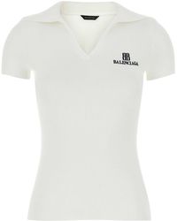 Balenciaga - Viscose Blend Polo Shirt - Lyst