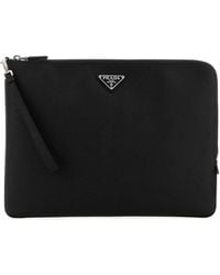 Prada - Leather Clutch - Lyst