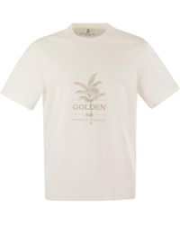 Brunello Cucinelli - Cotton Jersey T -shirt Met Print - Lyst