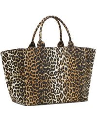 Ganni - Recycled Cotton Xxl Tote Bag - Lyst