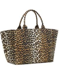 Ganni - Recycled Cotton Xxl Tote Bag - Lyst