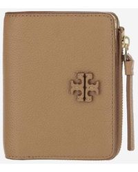 Tory Burch - Leather Wallet With Logo - Lyst