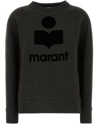 Isabel Marant - Graphic Logo Long-Sleeve Sweatshirt With Relaxed Fit - Lyst