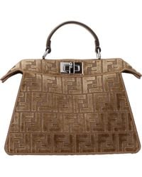 Fendi - Handbags Peekaboo I See U Velvet/Cappuccino - Lyst